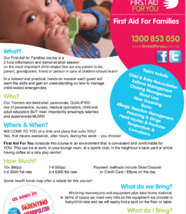 Image of First Aid For Families Fact Sheet by First Aid For You