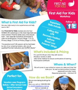 Image of First Aid For Kids Factsheet by First Aid For You