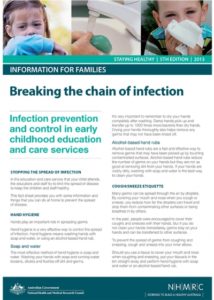 Image of Breaking the chain of infection article by Australian National Health and Medical Research Council