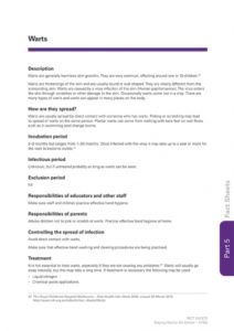 Warts information fact sheet by The Royal Children's Hospital Melbourne