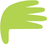 Graphic of the green hand from First Aid For You logo
