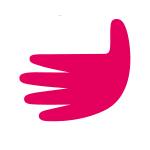 Pink hand from First Aid For You logo