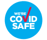 "We're COVID SAFE" badge logo